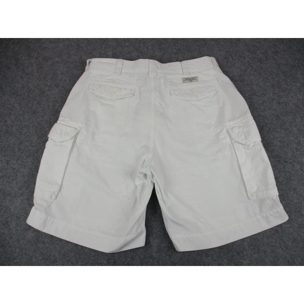 Polo Ralph Lauren Shorts Mens 38 White Canvas Cargo Pockets Chino Classic 10